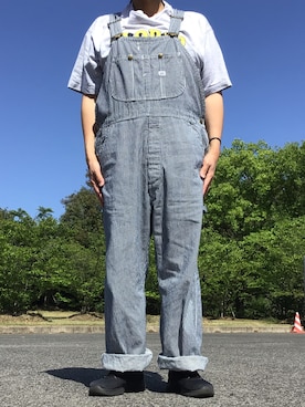 「Lee（リー）の【年間ベストセラー】ユニセックス デニムオーバーオール　サロペット（サロペット/オーバーオール、その他）」を使った、ks111さん（メンズ・169cm）の春コーディネート