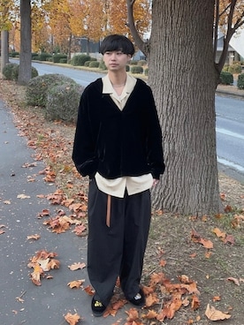 「アイテム（スリッポン）」を使った、Ryotaさん（メンズ・165cm）の秋コーディネート