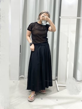 「anuke（アンヌーク）のアイテム」を使った、ちゃんまいさん（レディース・165cm）の夏コーディネート