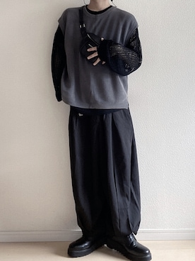 「アイテム（ベスト）」を使った、れぇとさん（メンズ・165cm）の春コーディネート