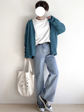 「アイテム（音楽/本・雑誌、ホワイト系）」を使った、れぇとさん（メンズ・165cm）の冬コーディネート