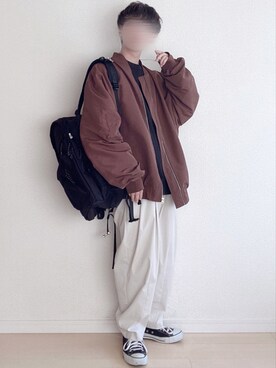 Ma 1を使った ワインレッド の人気ファッションコーディネート Wear