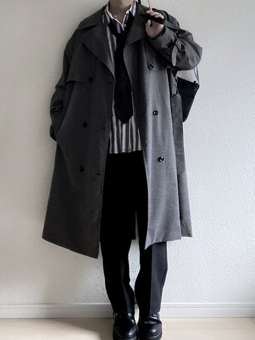 【新品】【Loose/ルース】ドレープオーバー  ハイネックトレンチコート M Loose/ルース（ルース）の「モードオーバー ハイネックトレンチ