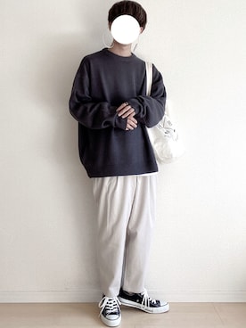 「アイテム（音楽/本・雑誌、ホワイト系）」を使った、れぇとさん（メンズ・165cm）の秋コーディネート