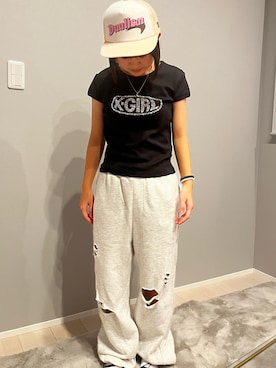 「X-girl（エックスガール）のアイテム」を使った、ねねさん（レディース・148cm）の秋コーディネート