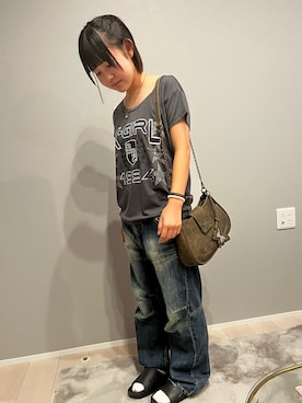 「X-girl（エックスガール）のアイテム」を使った、ねねさん（レディース・148cm）の秋コーディネート
