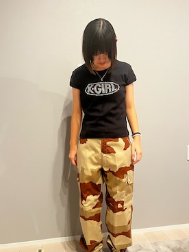 「X-girl（エックスガール）のアイテム」を使った、ねねさん（レディース・148cm）の秋コーディネート