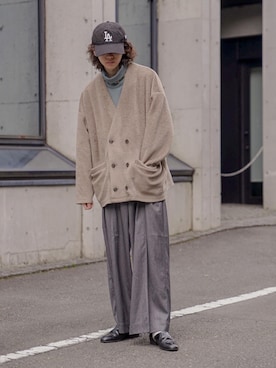 「CASPER JOHN（キャスパージョン）のアイテム（ノーカラージャケット）」を使った、ぐりさん（メンズ・170cm）の秋コーディネート