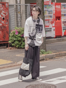 「MAISON SPECIAL（メゾンスペシャル）のアイテム（PC・スマホグッズ/家電）」を使った、ぐりさん（メンズ・170cm）の春コーディネート