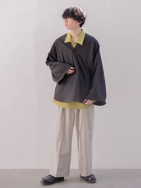 「CASPER JOHN」｜「アイテム（モカシン/デッキシューズ）」を使った、ぐりさん（メンズ・170cm）の春コーディネート