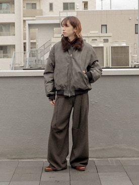 「アイテム（MA-1）」を使った、ぐりさん（メンズ・170cm）の秋コーディネート