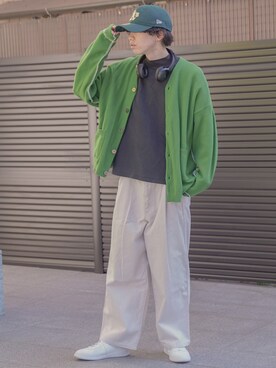 「CASPER JOHN」｜「アイテム（帽子）」を使った、ぐりさん（メンズ・170cm）の冬コーディネート