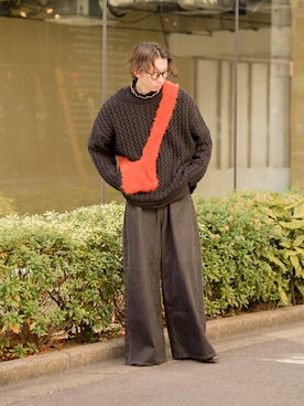 「アイテム（バッグ、オレンジ系）」を使った、ぐりさん（メンズ・170cm）の冬コーディネート