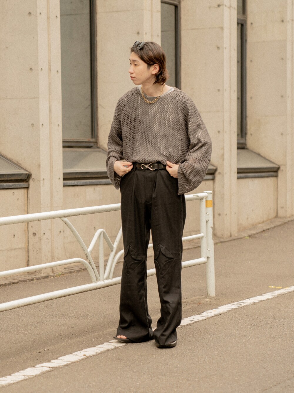 soerte デザインタックワイドフレアパンツ soerte（ソエルテ）の「Design tack wide flared pants/デザイン