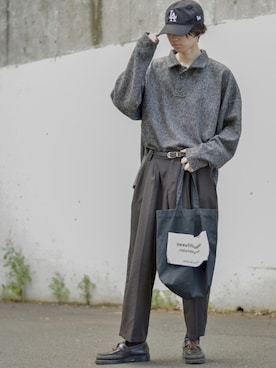 「CASPER JOHN」｜「アイテム（帽子）」を使った、ぐりさん（メンズ・170cm）の秋コーディネート