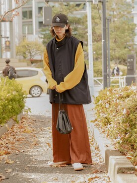 「INTER FACTORY（インターファクトリー）のアイテム（ベスト）」を使った、ぐりさん（メンズ・170cm）の秋コーディネート