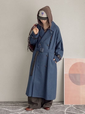 「アイテム（ステンカラーコート）」を使った、ぐりさん（メンズ・170cm）の秋コーディネート