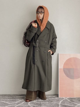 「アイテム（ステンカラーコート）」を使った、ぐりさん（メンズ・170cm）の秋コーディネート