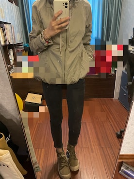 「AIGLE（エーグル）のアイテム（ブーティ）」を使った、低気圧乙女さん（レディース・160cm）の秋コーディネート