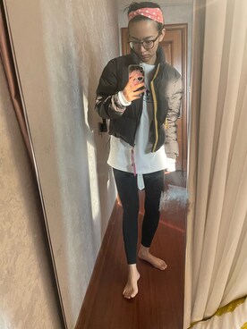 「MLB（メジャーリーグベースボール）のアイテム（パンツ）」を使った、低気圧乙女さん（レディース・160cm）の冬コーディネート