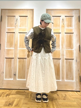 「Samansa Mos2（サマンサ モスモス）のアイテム（キャップ）」を使った、ちえさん（レディース・156cm）の春コーディネート