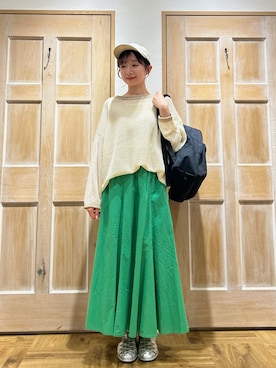 「Samansa Mos2（サマンサ モスモス）のアイテム（キャップ）」を使った、ちえさん（レディース・156cm）の春コーディネート