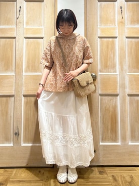 「TSUHARU by Samansa Mos2（ツハルバイサマンサモスモス）のアイテム（サンダル）」を使った、ちえさん（レディース・156cm）の春コーディネート