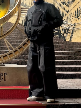 「アイテム（MA-1）」を使った、Fumiさん（メンズ・176cm）の冬コーディネート