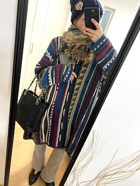 「tree cafe（ツリーカフェ）のアイテム（トップス）」を使った、NOLU.(ノル)さん（レディース・153cm）の冬コーディネート