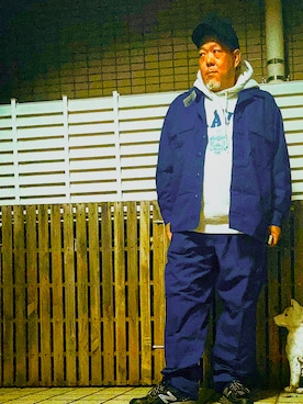 「アイテム（帽子）」を使った、アウトドアーとミリタリーな47歳男子さん（メンズ・163cm・40代）の秋コーディネート