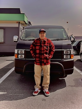 「Good On（グッドオン）のアイテム」を使った、アウトドアーとミリタリーな48歳おじさんさん（メンズ・163cm）の春コーディネート