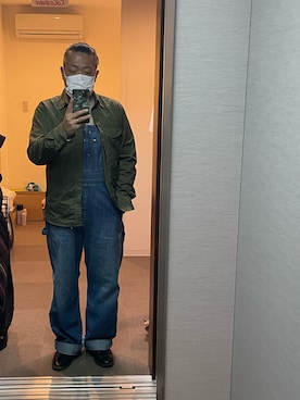 「Lee（リー）のアイテム（その他アウター）」を使った、アウトドアーとミリタリーな47歳男子さん（メンズ・163cm）の春コーディネート