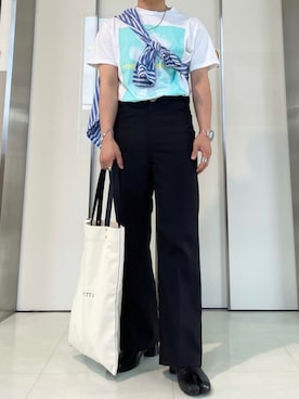 「露天のゴミのアイテム（ネックレス、シルバー系）」を使った、スパイラル綿棒さん（メンズ・160cm）の夏コーディネート