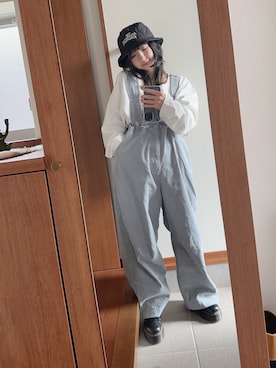 「RNA（アールエヌエー）のアイテム（オールインワン・サロペット）」を使った、ₐₙさん（レディース・160cm）の冬コーディネート