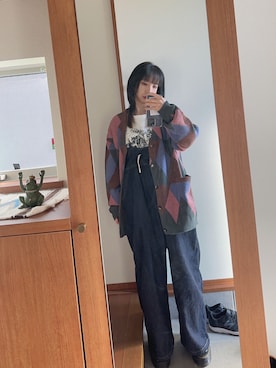 「RNA（アールエヌエー）のアイテム（オールインワン・サロペット）」を使った、ₐₙさん（レディース・160cm）の冬コーディネート