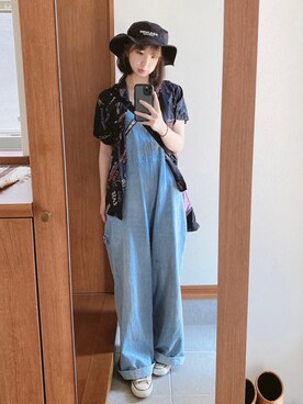 「RNA（アールエヌエー）のアイテム（サロペット/オーバーオール）」を使った、ₐₙさん（レディース・160cm）の秋コーディネート
