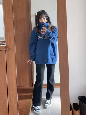 「RNA」｜「アイテム（スウェット）」を使った、ₐₙさん（レディース・160cm）の春コーディネート