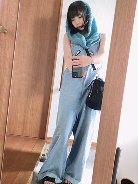 「RNA（アールエヌエー）のアイテム（オールインワン・サロペット）」を使った、ₐₙさん（レディース・160cm）の夏コーディネート