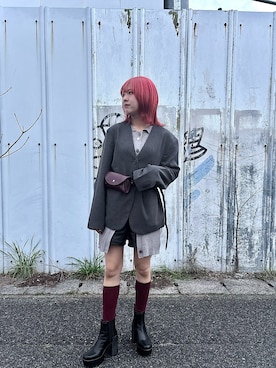 「unitednudeのアイテム（ブーツ、ブラック系）」を使った、ukiさん（レディース・160cm）の春コーディネート