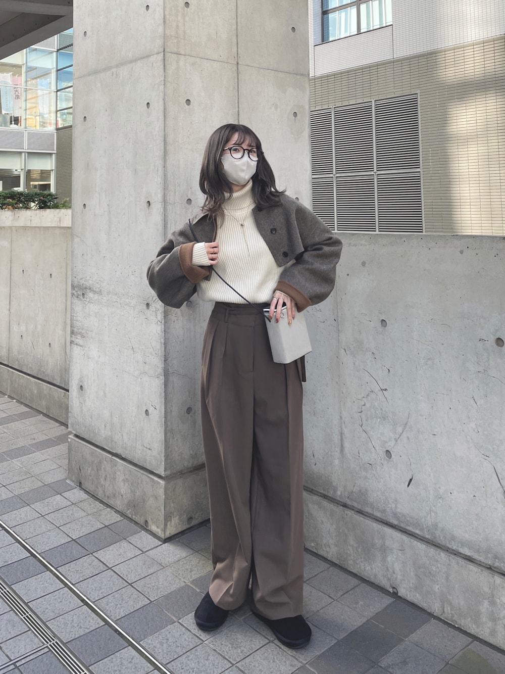 「冬コーデ、大人カジュアル、休日コーデ、ootd、今日のコーデ、韓国ファッション、未来のWEARISTAプロジェクト」｜「CLANEのアイテム（ジャケット/アウター、ブラウン系）」を使った、hasuneさん（レディース・164cm）の秋コーディネートの1枚目の写真