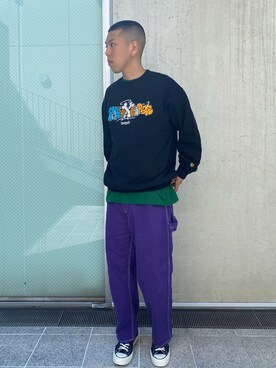 「アイテム（スウェット）」を使った、中山 麗士さん（メンズ・178cm・20代）の秋コーディネート
