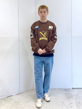 「アイテム（スウェット）」を使った、中山 麗士さん（メンズ・178cm・20代）の冬コーディネート