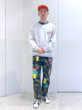 「アイテム（スウェット）」を使った、中山 麗士さん（メンズ・178cm・20代）の冬コーディネート