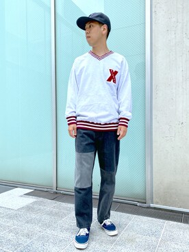 「アイテム（スウェット）」を使った、中山 麗士さん（メンズ・178cm・20代）の秋コーディネート
