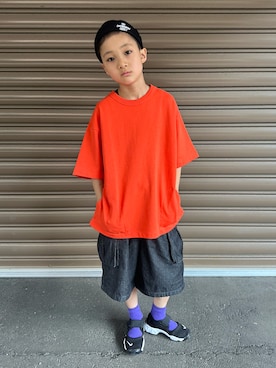 「アイテム（デニムパンツ、ブラック系）」を使った、＊SK.HRR＊さん（キッズ・129cm）の夏コーディネート