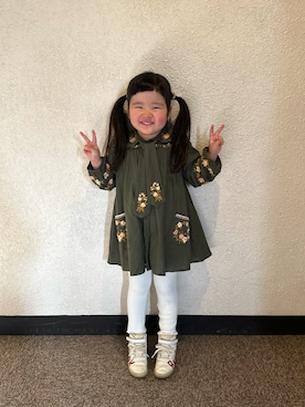 「アイテム（ワンピース）」を使った、＊SK.HRR＊さん（キッズ・100cm）の秋コーディネート