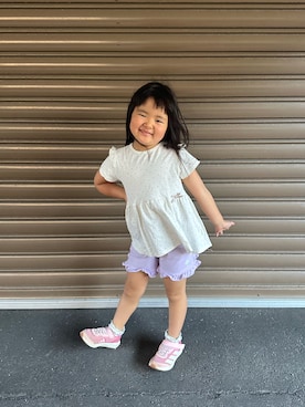 「アイテム（チュニック、ホワイト系）」を使った、＊SK.HRR＊さん（キッズ・110cm）の秋コーディネート