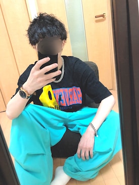 「SMILEY FACE（スマイリーフェイス）のアイテム」を使った、しぇきさん（メンズ・173cm）の夏コーディネート