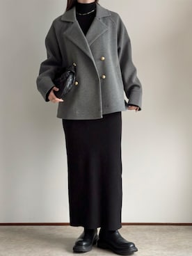 「アイテム（トレンチコート）」を使った、STYLEDOORさん（レディース・158cm）の冬コーディネート