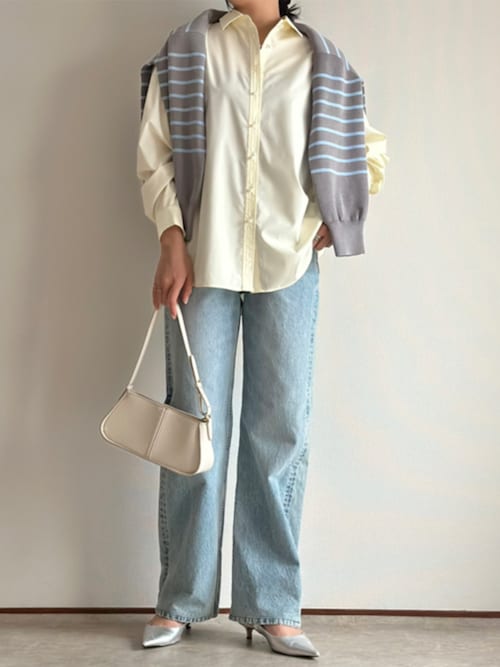 セール】【シルエット変更可！】パール釦オーバーサイズシャツ（シャツ